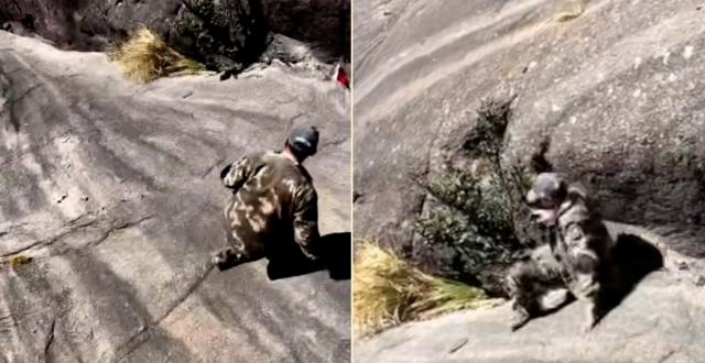 黄山景区工人冒险下崖壁捡手机，游客支付500元感谢费，景区回应缩略图