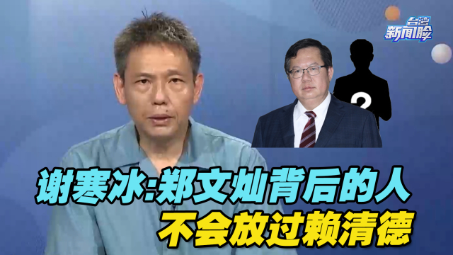 谢寒冰：虽然郑文灿被羁押，但他背后的人不会放过赖清德_腾讯新闻