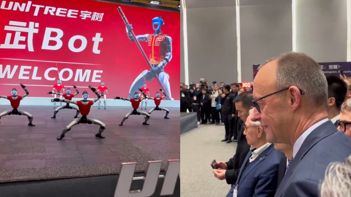 宇树春晚机器人再出圈，火到国外后，默茨访华亲临现场观摩_腾讯新闻