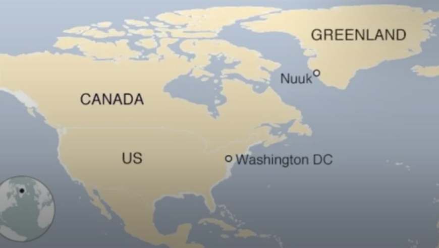 继续拱火？特朗普发了张“新地图”：美国、加拿大和丹麦格陵兰岛均用统一颜色标记