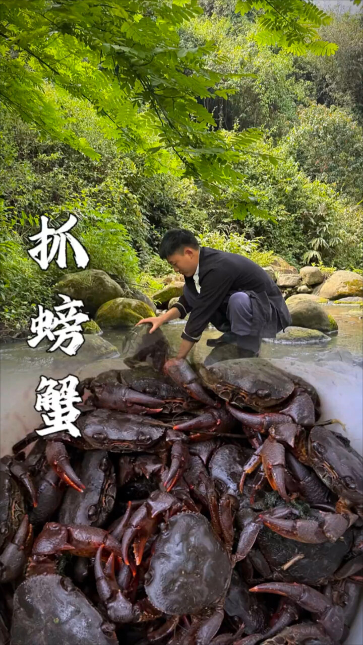 天热了，就喜欢躲在山沟沟里玩水抓螃蟹，你是不是也是一样呀！_腾讯新闻