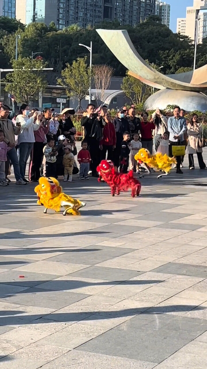这是“赛博舞狮”？机器狗披着舞狮服街头表演，憨态可掬：挺新奇_腾讯新闻
