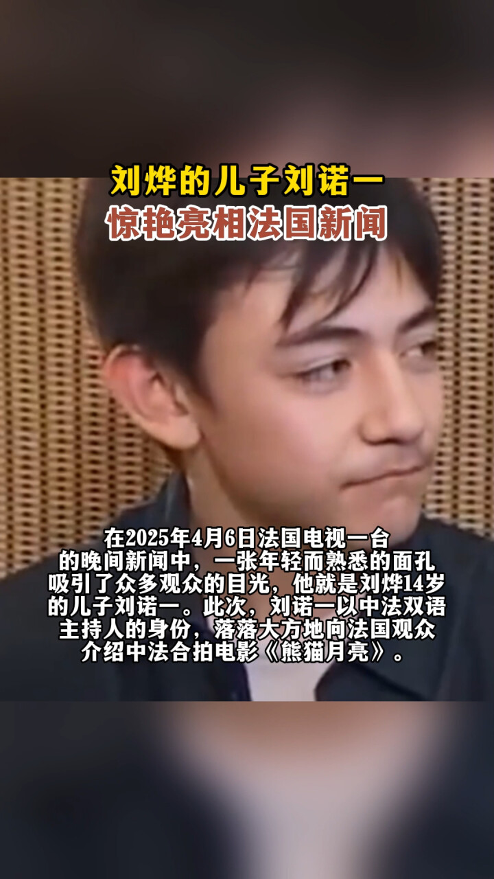 刘烨的儿子刘诺一，惊艳亮相法国新闻_腾讯新闻