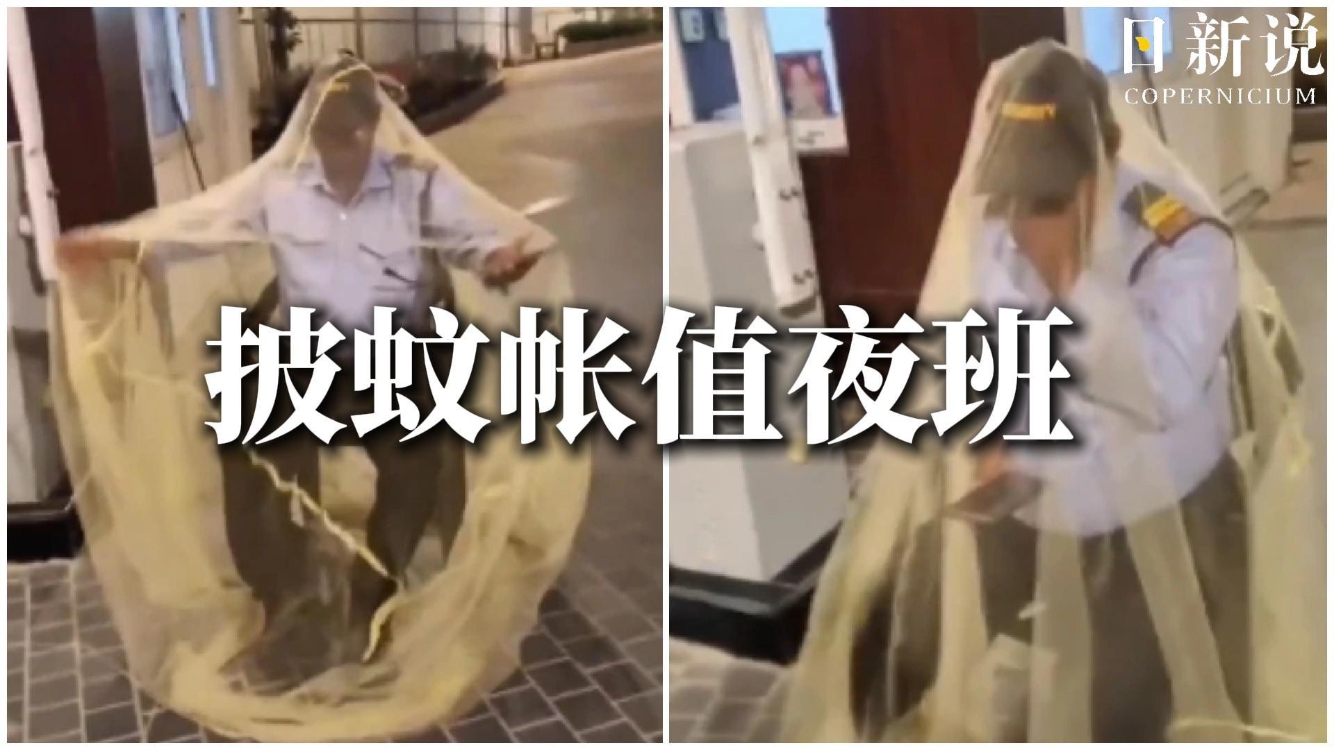 蚊虫密集到无法呼吸？印度保安用蚊帐把自己“打包”，罕见蚊灾逼出极端防护_腾讯新闻