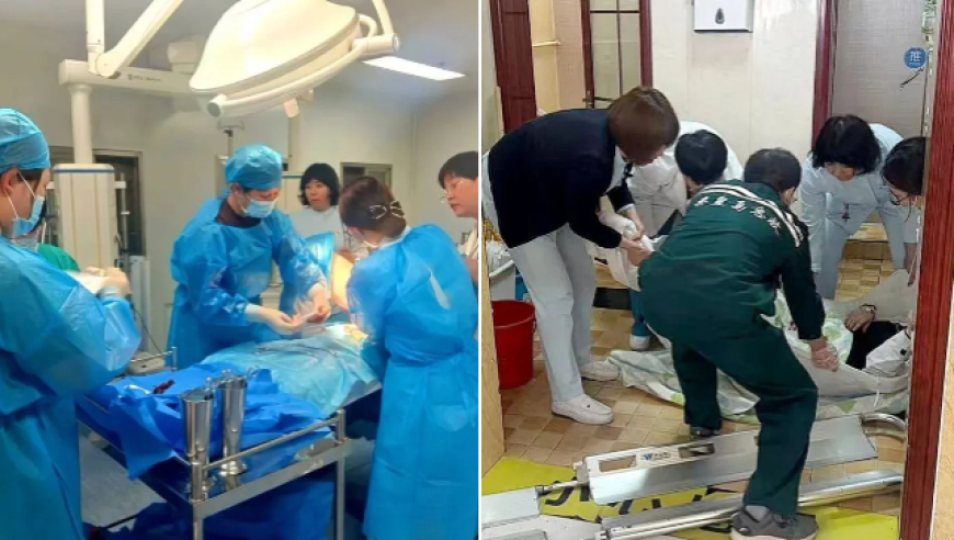 24岁宝妈陪女儿输液 不知自己怀二胎在厕所突发分娩 新生儿直接掉地上