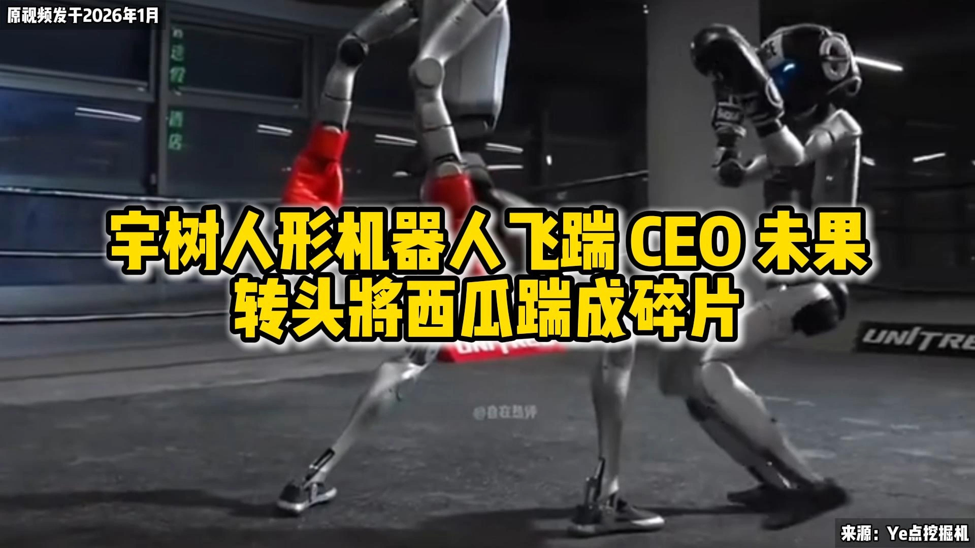 宇树人形机器人飞踹 CEO 未果，转头将西瓜踹成碎片_腾讯新闻