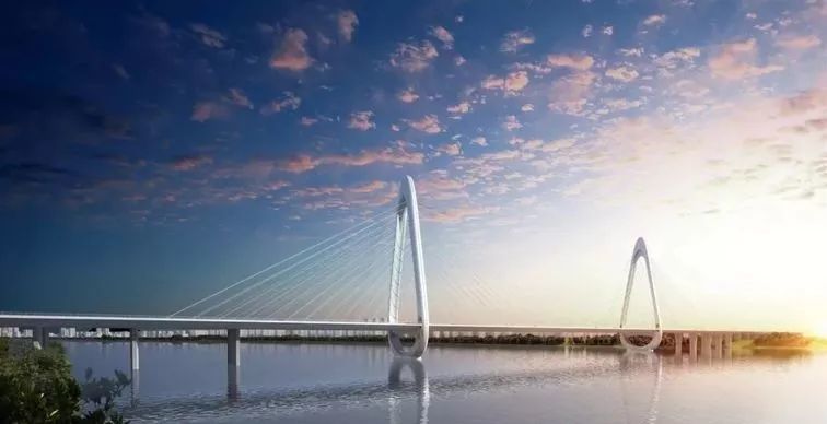 日前,闽侯二桥北岸用于辅助主体结构施工的主栈桥已完工,从岸边向江