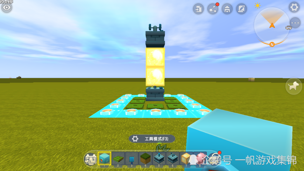 迷你世界 守护地图方阵 40束激光照亮夜晚 野人来了被瞬秒