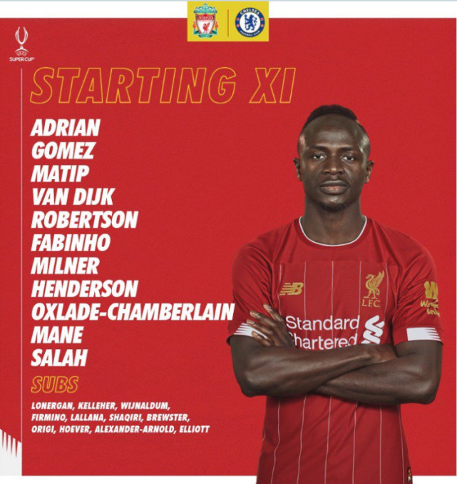 利物浦VS切尔西首发:萨拉赫对决旧主 吉鲁单箭