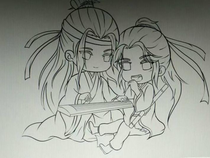 魔道祖師q版壁紙冰淇淋男孩魏無羨上線吃草莓的樣子好萌