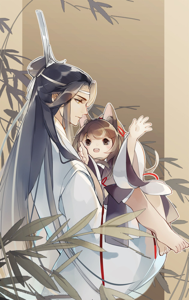 《魔道祖師》高清壁紙:第一張藍忘機拿琴的樣子,真的太a了!