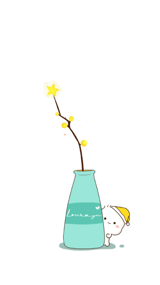 动漫图集,荷叶上站着个黄色的东西真可爱