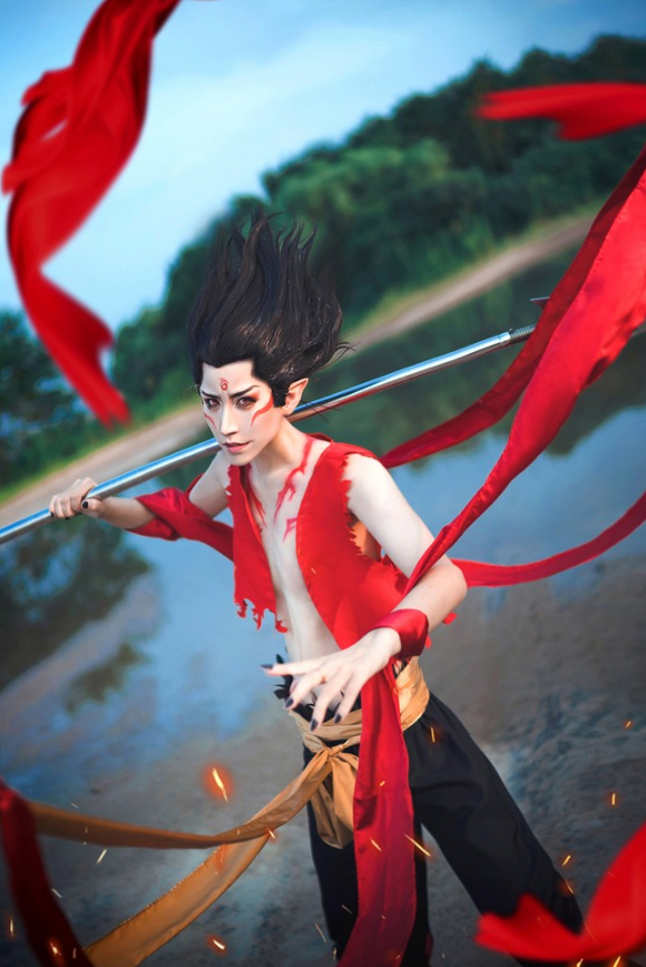 00后cos藕饼cp,本以为很假,看到无特效的"哪吒头"绝了