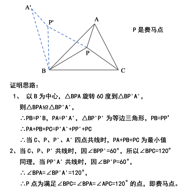 中考数学 费马点 问题 王者再度归来