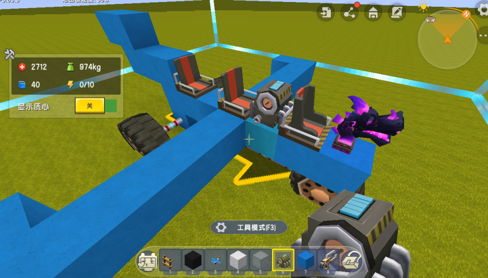 迷你世界:大神开着飞机去旅行,100秒造飞机,还