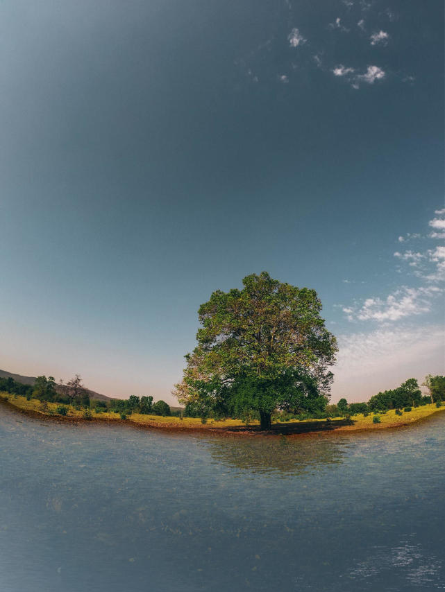 ps教程:只一张风景照也能做成两个场景,湖水制作简易教程