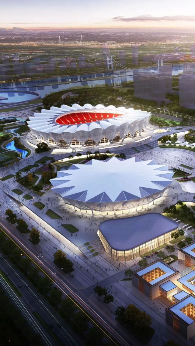 西安奥体中心效果图,图源港务区官微但港务区奥体中心所展现出来的