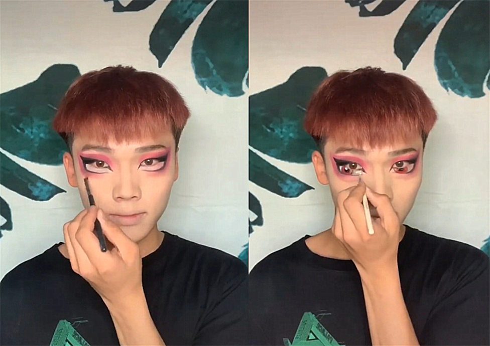 大佬仿妆 宝青坊主 全程高能 看到成品 哪个是原图来着