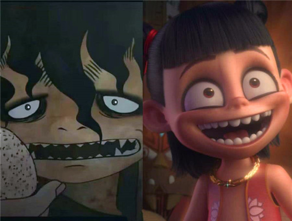 抄袭其他国漫,这是某动画中人物的黑化模式,确实和哪吒非常像的,黑黑