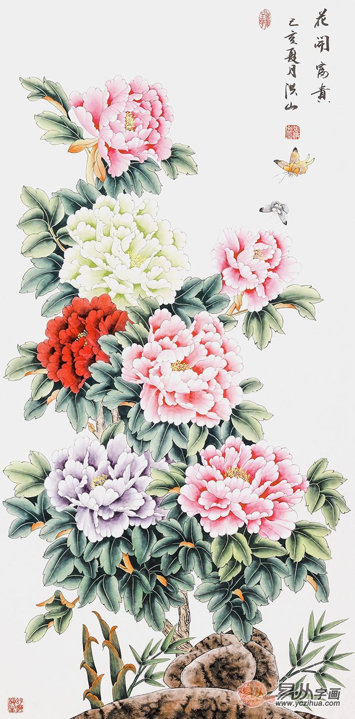 玄关|迎门玄关墙就得挂这样的花鸟画 有颜又吉祥