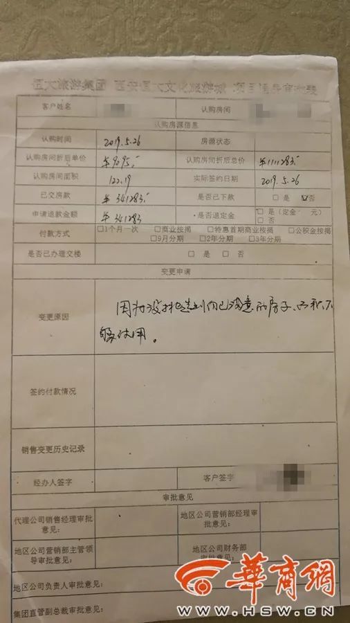 西安市民恒大买房疑被套路 想退2万认筹金须