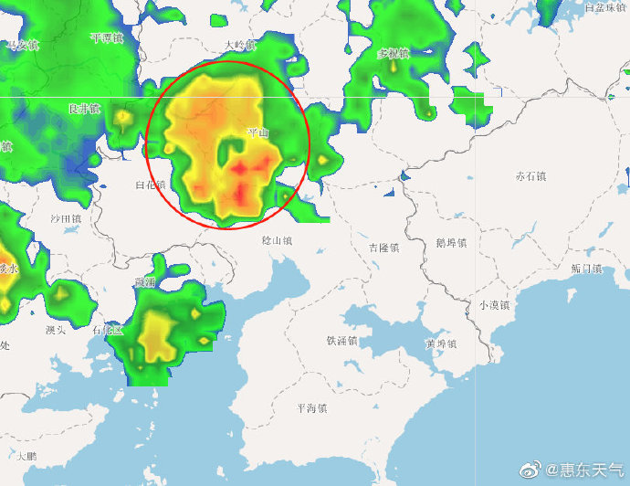 目前平山 大岭 白花有短时强雷雨