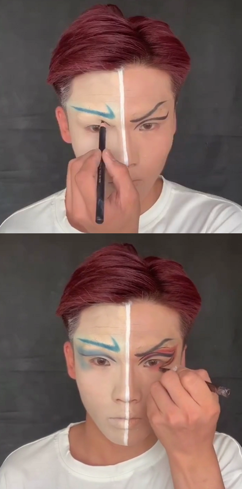 男生挑战仿妆,蓝忘机还好,魏无羡还好,看到藕饼:跪的可标准?