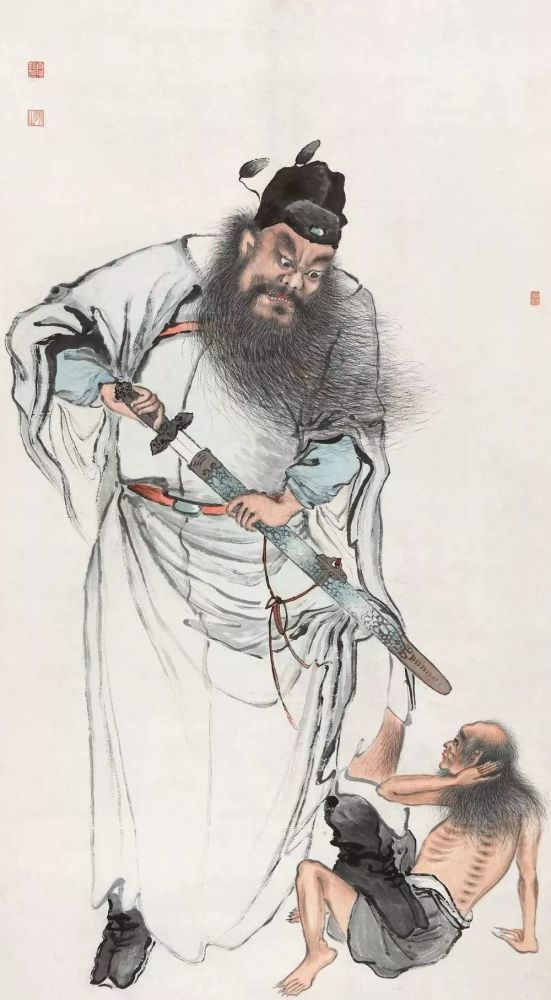 齐白石,《钟馗斩鬼》,立轴,图源:北京保利