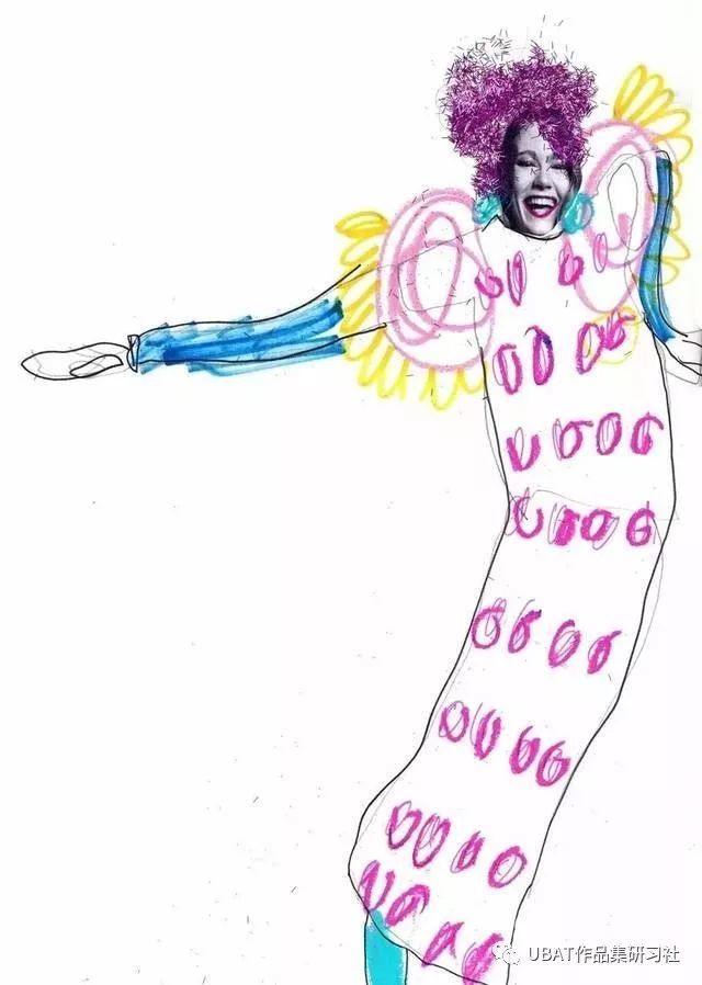 作品集灵感利用拼贴和夸张元素的服装手绘竟然如此有趣