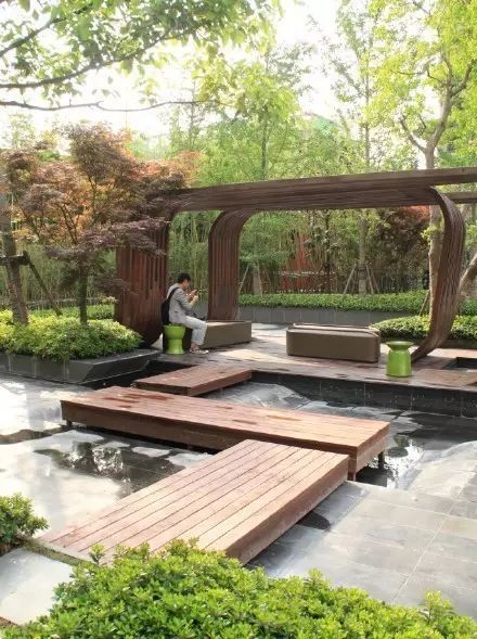 庭院设计亭廊中式庭院里实用与景观的结合体