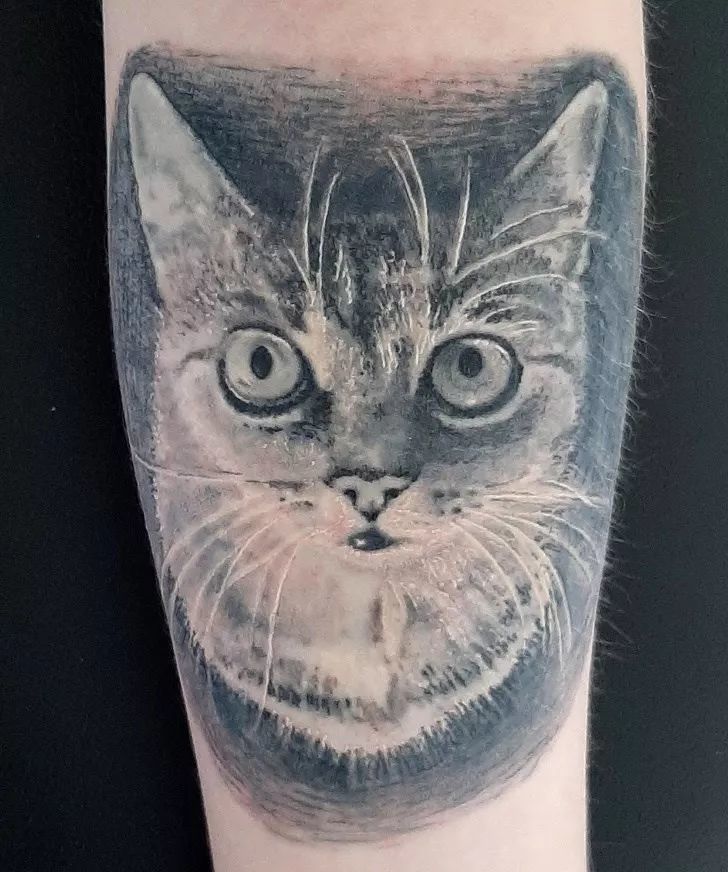 为了纪念,他们将猫纹在了自己身上