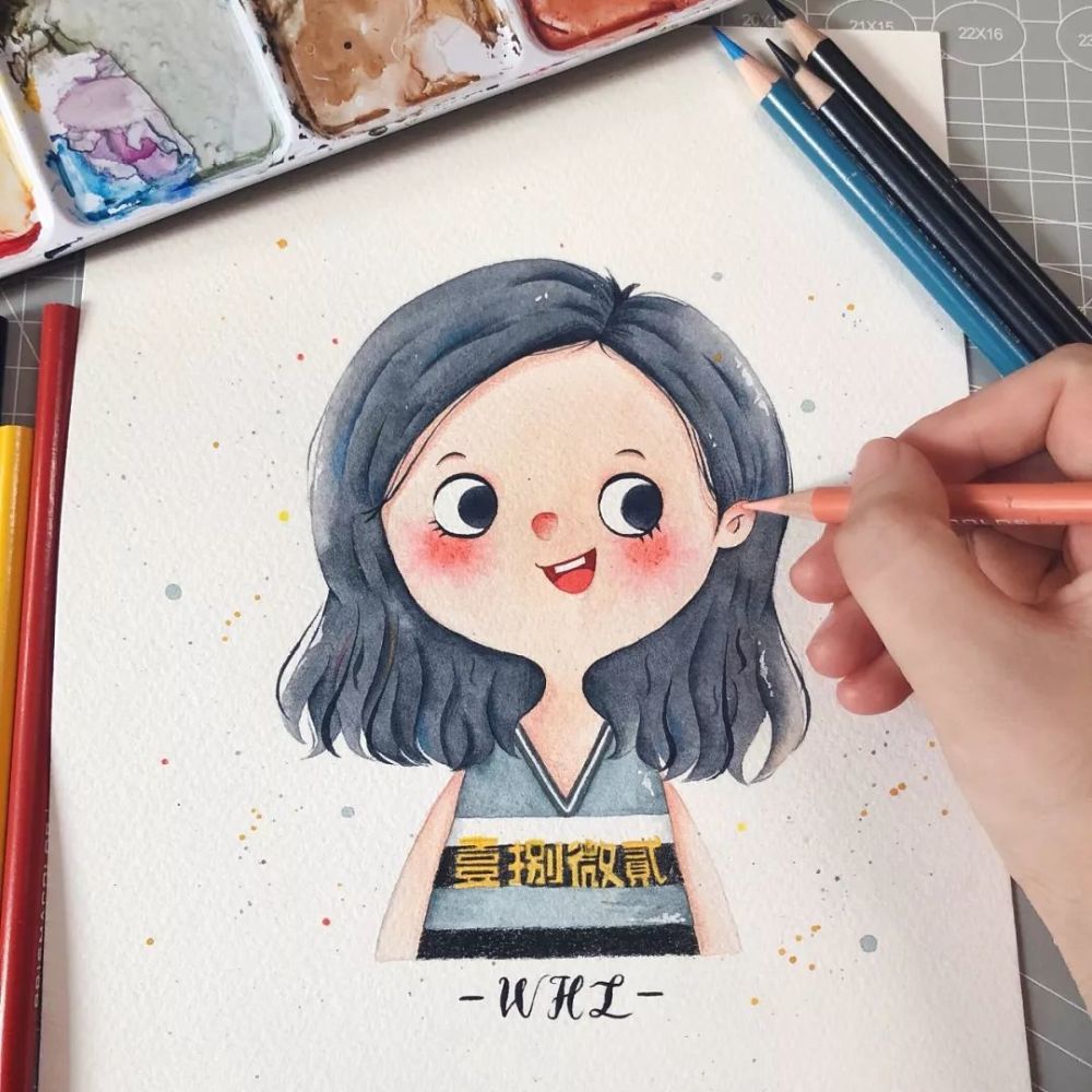 q版水彩软萌小人物甜到冒泡