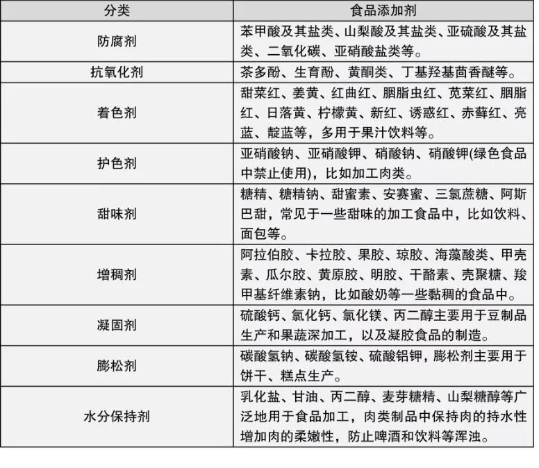 表1 常見食品添加劑[4]