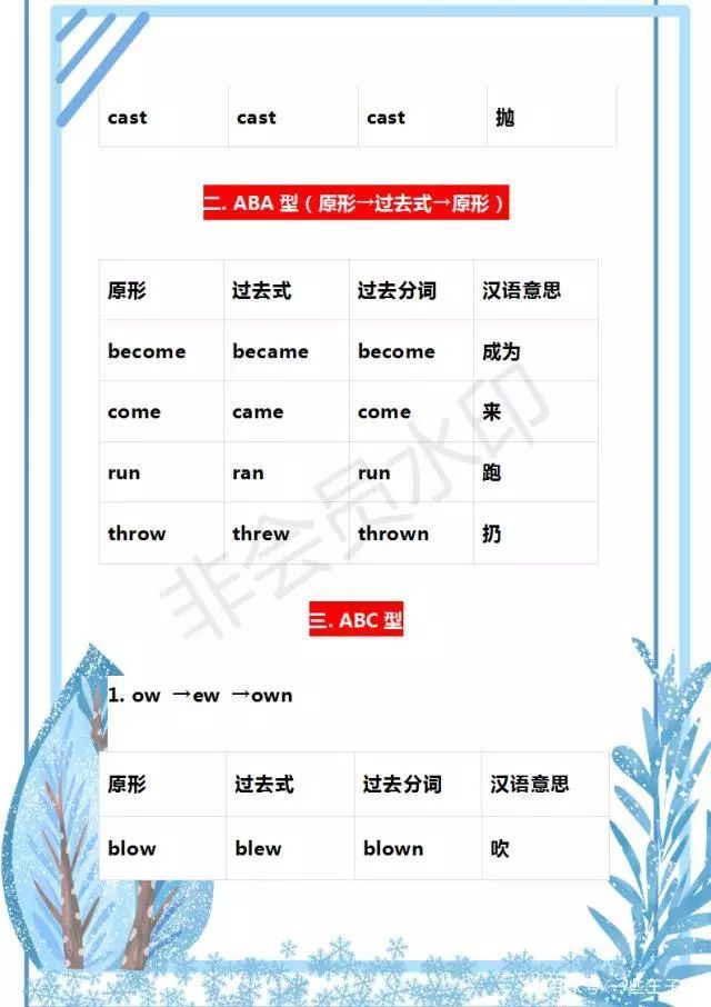 衡中名师 英语不规则动词表 逢考必有 家长务必替孩子留1份