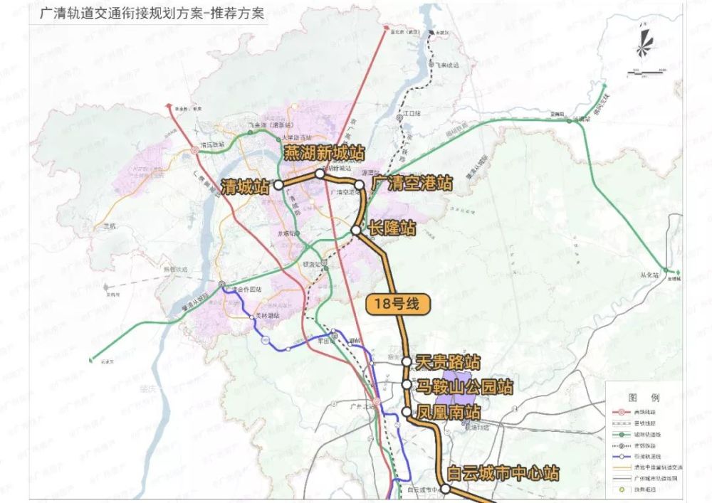 18號線清遠延伸線走向示意圖江門,想抱兩條地鐵的大腿還有一個城市