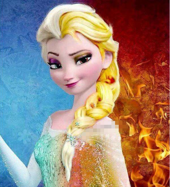 冰雪奇缘艾莎的能力换成火,画风瞬间突变,网友:艾斯的继承者!