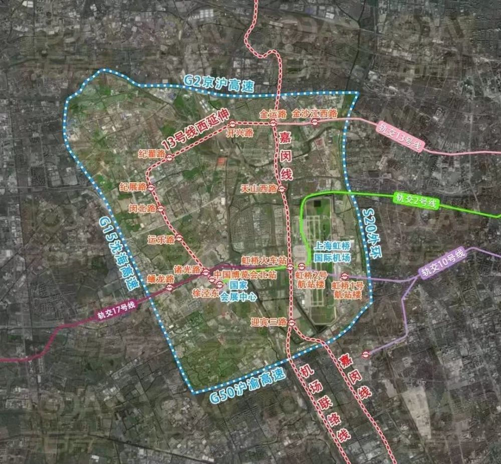 大虹桥也公布了路网规划,轨道交通站点(含局域线)600米覆盖率达到70%