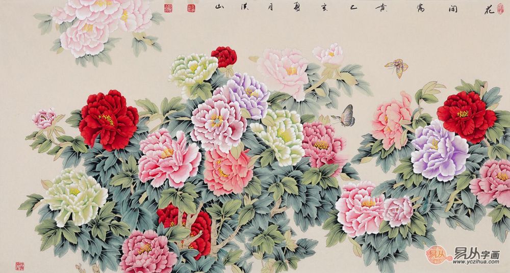 花开富贵牡丹名画精选名家张洪山作品欣赏 腾讯新闻