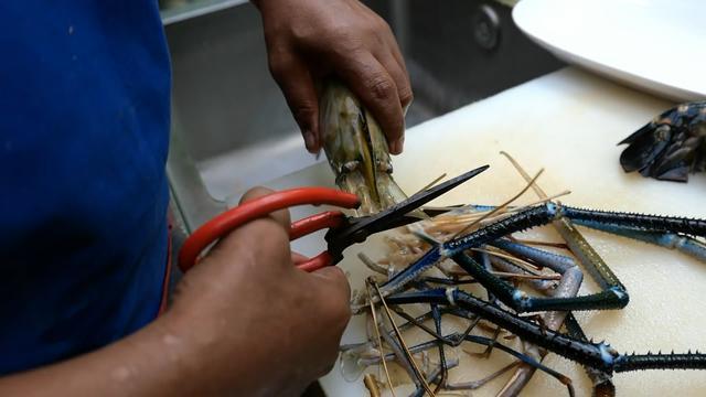 很有名气的泰国长脚虾3只虾快1斤肉多黄香用咖喱炖特开胃