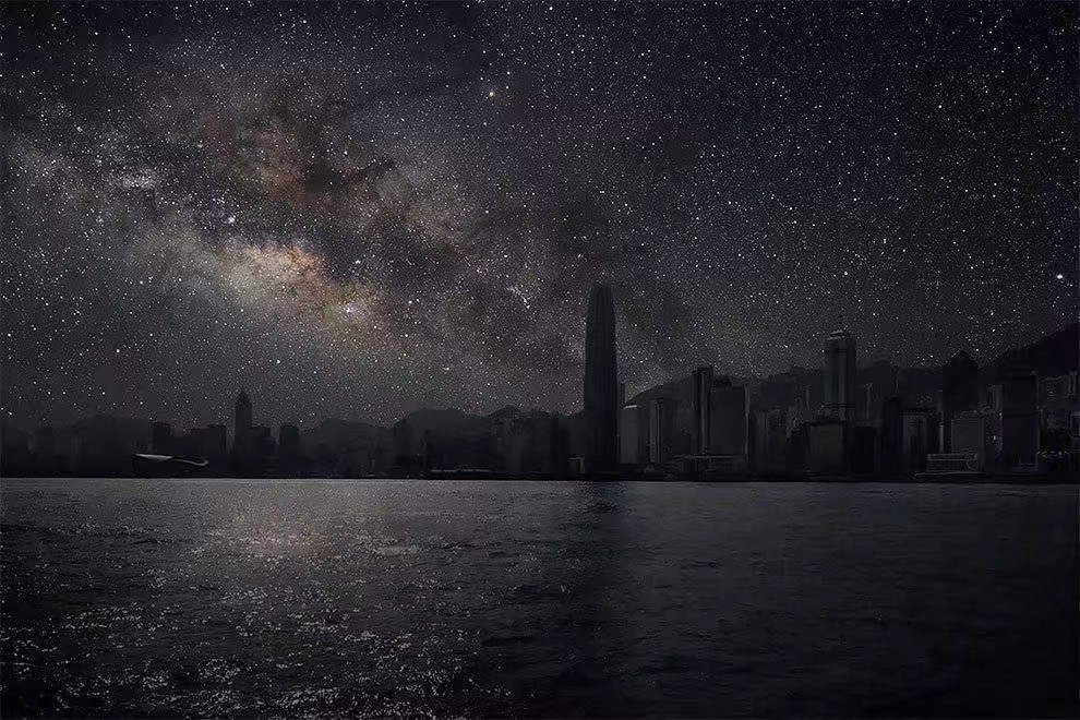 星空唯美背景图迟迟钟鼓初长夜耿耿星河欲曙天