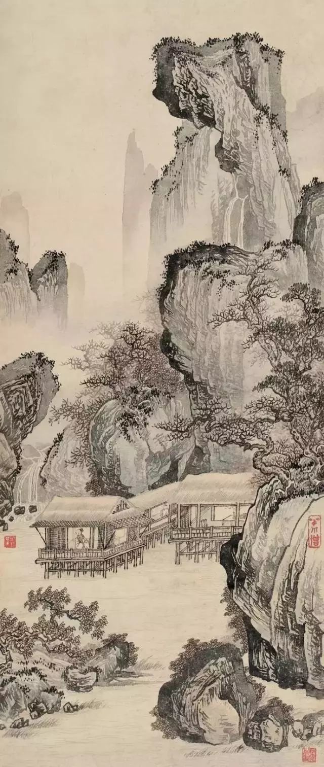 江山密雪图秋园先生从小酷爱绘画,十多岁就从师父亲好友左莲青先生(亦