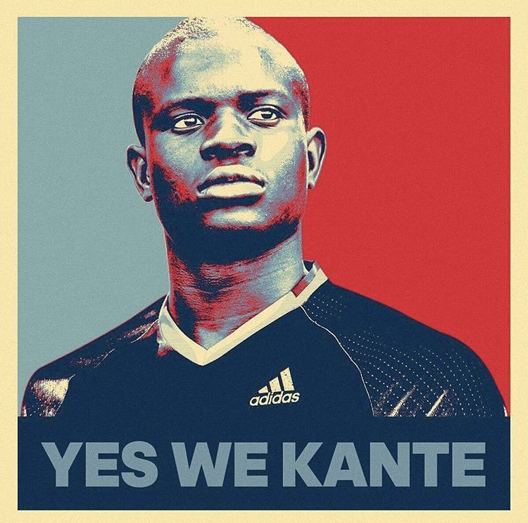 著名的足球搞笑自媒体trollfootball就汇总恶搞了坎特微笑表情组图