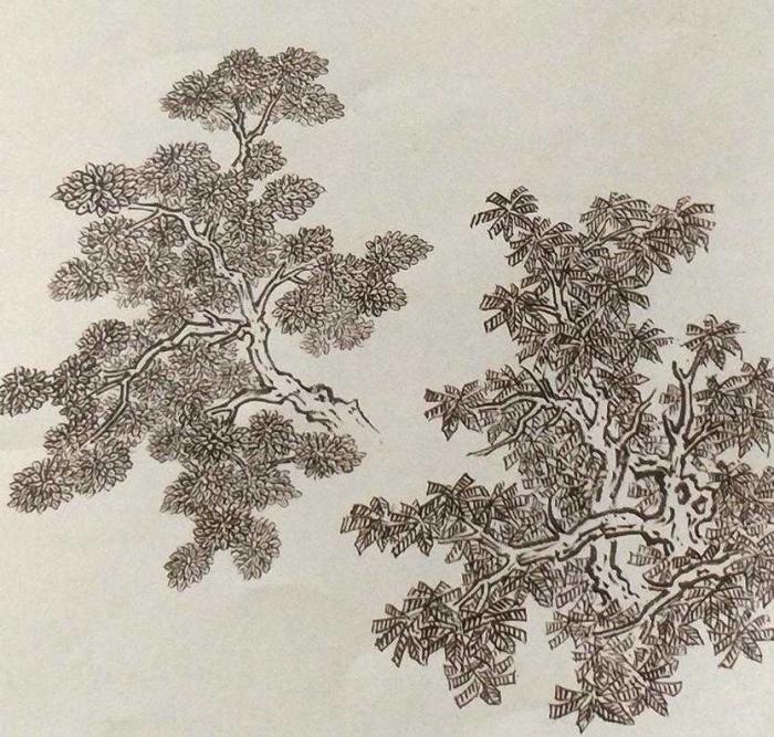 名家画树古代画家杂树画法赏析