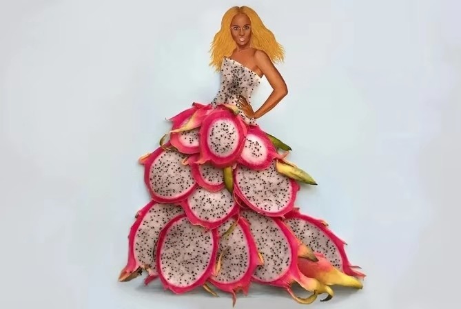 用"水果"设计出来的礼服是什么样的?看到最后:秀儿过来,坐下