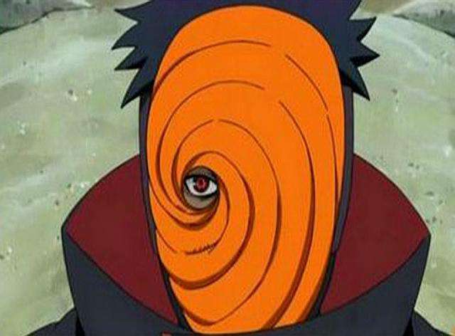 第二个面具是一个满含复仇愿望的带土,面具是橘色波纹状,戴着面具的他