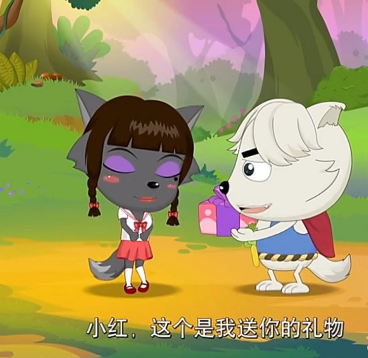 然后第二个是记者装,此时红太狼参加了第一份工作,为了获取羊村的消息