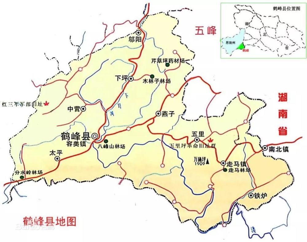 鹤峰县乡镇地图图片