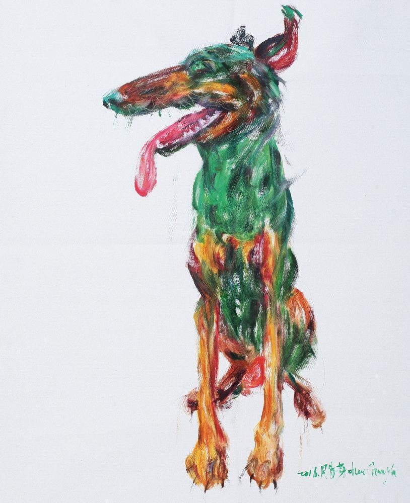 然后周春芽从黑根身上联想到了很多的画画的灵感,这才有了之后的