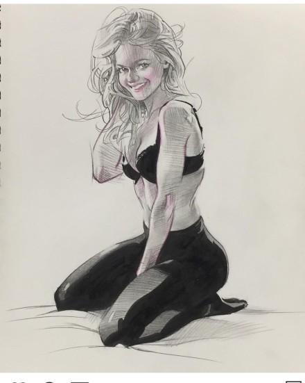 人物速写作品欣赏插画师用线条表现的人物速写艺术