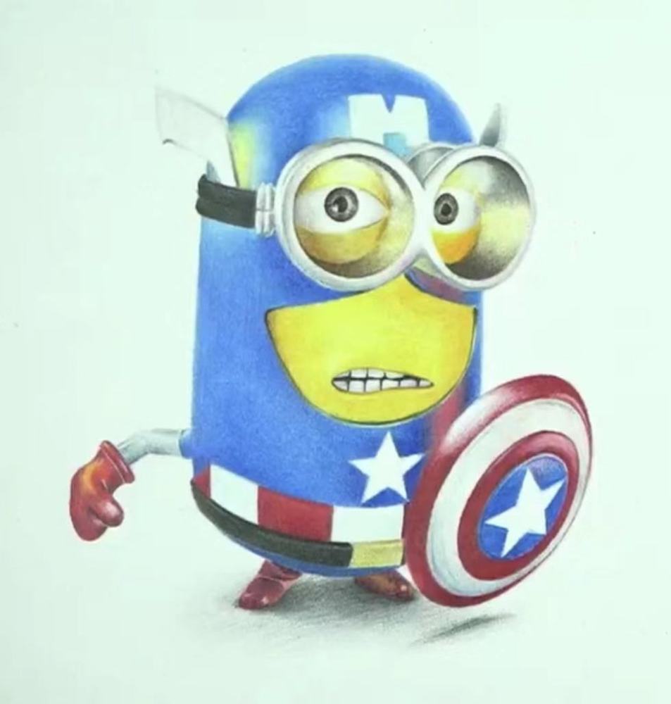 彩铅|"美国队长"要是这么的卡哇伊,是不是票房还能再高点?